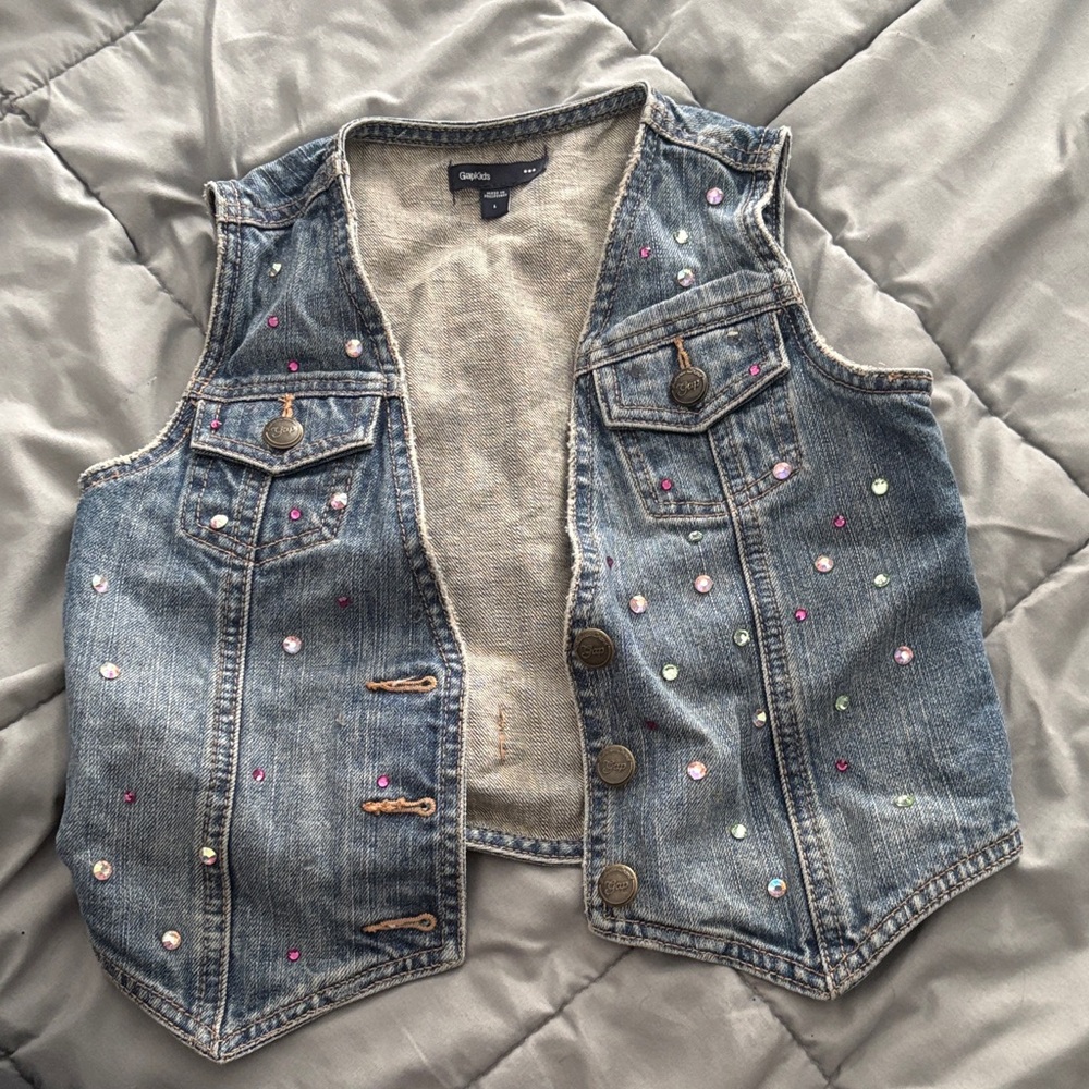 GAP Kids Light Blue Denim Vest